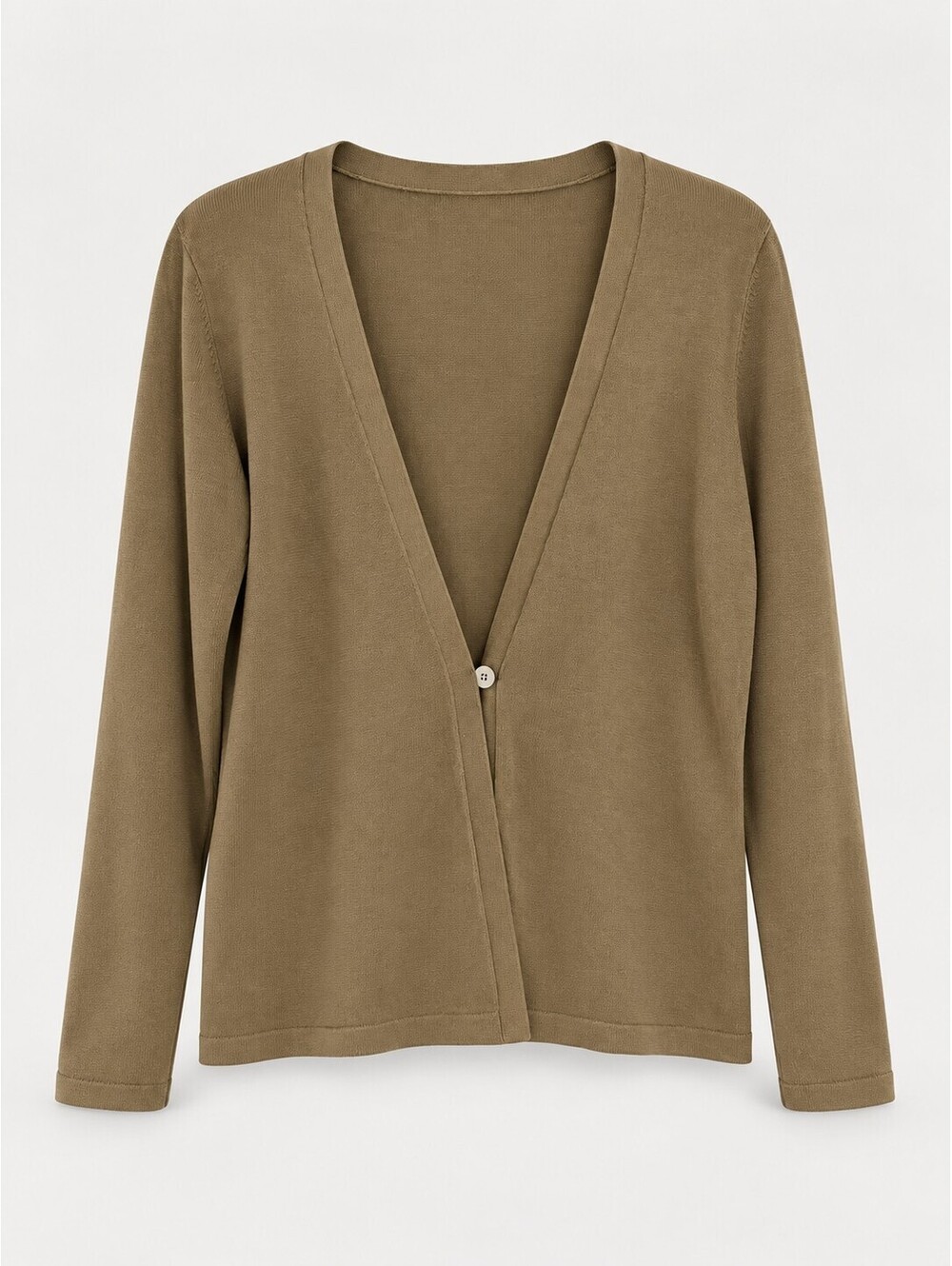 Alfani Women’s Silk Blend One Button Cardigan Olive Brown XL